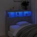 Cabecero de cama con luz LED gris hormigón 100x17x102 cm