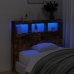 Cabecero de cama con luz LED roble ahumado 100x17x102 cm