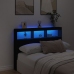 Cabecero de cama con LED negro 140x17x102 cm