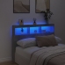 Cabecero de cama con luz LED gris hormigón 140x17x102 cm