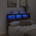 Cabecero de cama con luz LED roble ahumado 140x17x102 cm