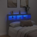 Cabecero de cama con luz LED gris Sonoma 140x17x102 cm