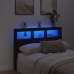 Cabecero de cama con luz LED marrón roble 140x17x102 cm