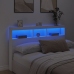 Cabecero de cama con LED blanco 160x17x102 cm