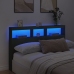 Cabecero de cama con LED negro 160x17x102 cm