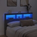 Cabecero de cama con luz LED gris hormigón 160x17x102 cm