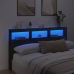 Cabecero de cama con LED negro 180x17x102 cm