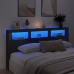 Cabecero de cama con luz LED negro 200x17x102 cm