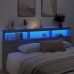 Cabecero de cama con luz LED gris Sonoma 220x17x102 cm