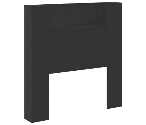 Cabecero de cama con luz LED negro 100x16,5x103,5 cm