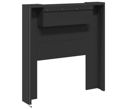 Cabecero de cama con luz LED negro 100x16,5x103,5 cm