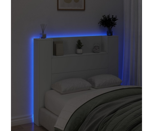 Cabecero de cama con luz LED blanco 120x16,5x103,5 cm