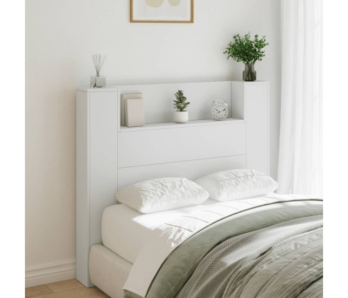 Cabecero de cama con luz LED blanco 120x16,5x103,5 cm