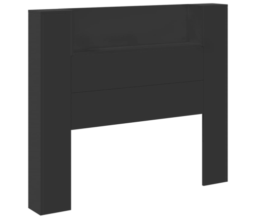 Cabecero de cama con luz LED negro 120x16,5x103,5 cm