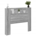 Cabecero de cama con luz LED gris Sonoma 120x16,5x103,5 cm