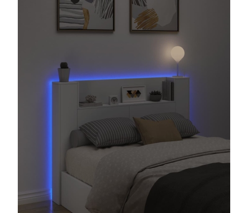 Cabecero de cama con luz LED blanco 140x16,5x103,5 cm