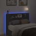 Cabecero de cama con luz LED negro 140x16,5x103,5 cm