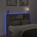 Cabecero de cama con luz LED gris hormigón 140x16,5x103,5 cm