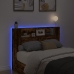 Cabecero de cama con luz LED roble ahumado 140x16,5x103,5 cm