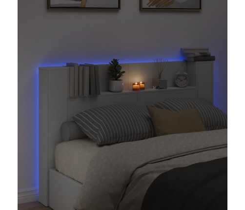 Cabecero de cama con luz LED blanco 160x16,5x103,5 cm