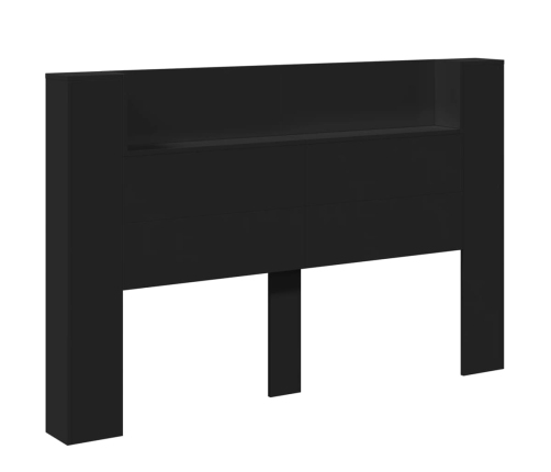 Cabecero de cama con luz LED negro 160x16,5x103,5 cm