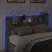 Cabecero de cama con luz LED gris hormigón 160x16,5x103,5 cm