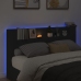 Cabecero de cama con LED negro 180x16,5x103,5 cm