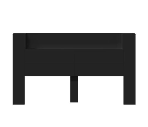 Cabecero de cama con LED negro 180x16,5x103,5 cm