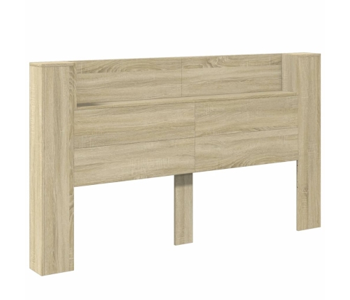 Cabecero de cama con LED roble Sonoma 180x16,5x103,5 cm