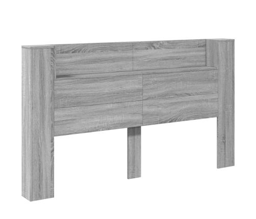 Cabecero de cama con LED gris Sonoma 180x16,5x103,5 cm