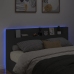 vidaXL Cabecero de cama con LED negro 200x16,5x103,5 cm