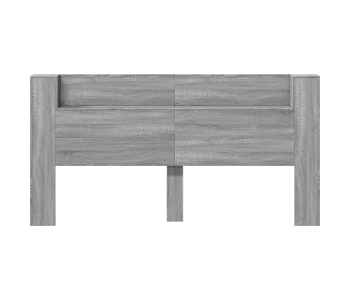 vidaXL Cabecero de cama con LED gris Sonoma 200x16,5x103,5 cm