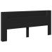 Cabecero de cama con LED negro 220x16,5x103,5 cm