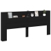 Cabecero de cama con LED negro 220x16,5x103,5 cm