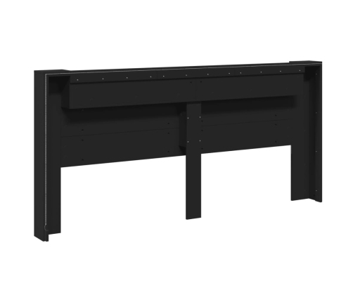 Cabecero de cama con LED negro 220x16,5x103,5 cm