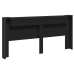 Cabecero de cama con LED negro 220x16,5x103,5 cm