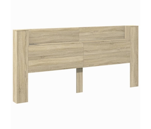 Cabecero de cama con LED roble Sonoma 220x16,5x103,5 cm