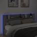 Cabecero de cama con luz LED gris Sonoma 220x16,5x103,5 cm