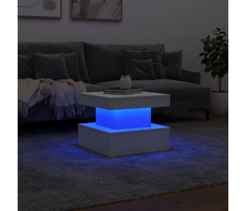 Mesa de centro con luces LED blanco 50x50x40 cm