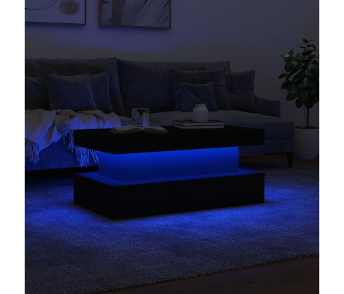 vidaXL Mesa de centro con luces LED blanco 90x50x40 cm