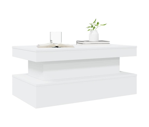 vidaXL Mesa de centro con luces LED blanco 90x50x40 cm