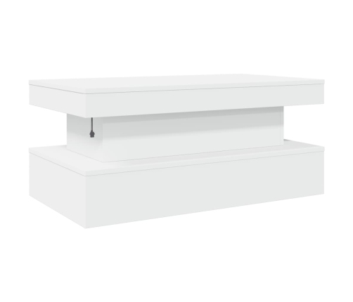 vidaXL Mesa de centro con luces LED blanco 90x50x40 cm