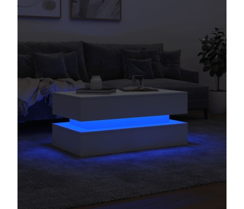 Mesa de centro con luces LED blanco 90x50x40 cm