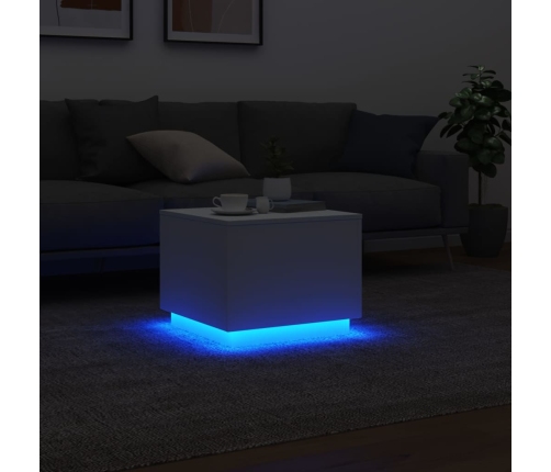 Mesa de centro con luces LED blanco 50x50x40 cm