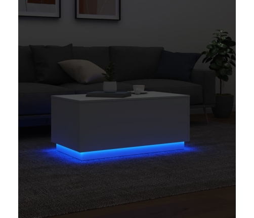 Mesa de centro con luces LED blanco 90x50x40 cm