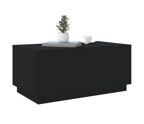 Mesa de centro con luces LED negro 90x50x40 cm