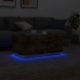 Mesa de centro con luces LED roble ahumado 90x50x40 cm