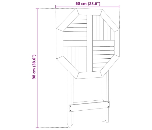 Mesa de jardín plegable madera maciza de acacia Ø60x75 cm