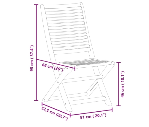 Sillas de jardín plegables 2 unidades madera maciza de acacia