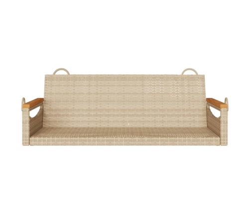 Banco columpio de ratán sintético beige 109x62x40 cm